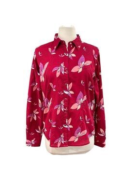 Twenty X Western Shirt Tailored Fit Floral Women’s Snap SZ L Red Pink Purple